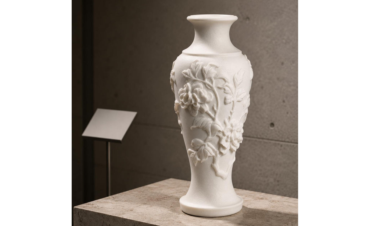 Carved Vase Artificial Floral Relief Vase Tall