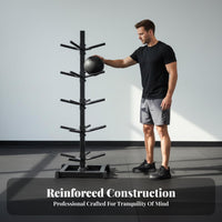 Stable Base 10-Ball Storage Tree Space-Saving Design Weighted Ball Rack Heavy-Duty Steel Multi-Tier