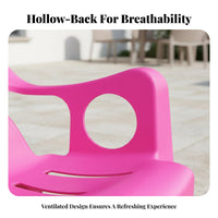Heavy Duty Plastic Armchair Long-Lasting Molded Plastic Lounge Chair Easy to Clean Stackable Outdoor Chair Comfortable for Restaurant Owners, Families, Homeowners, Beach, Food Stalls, Balcony, Backyard