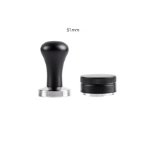 2 Pieces Two-Piece Espresso Tamper Set Portafilter Espresso Tamper Kit Black and Silver Coffee Distributor Cylindrical