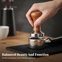 Food Grade 304 Stainless Steel Coffee Tamper Long-Lasting Espresso Tamper Rust-Proof for Coffee Professional S, Home Brewers, Cafe, Office