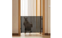 Wide Retractable Pet Barrier Adjustable Mesh Dog Gate with Hooks Portable Retractable Mesh Gate Indoor for Doorways
