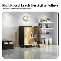 Luxury Villa Design Multi-Level Feline Condo Spacious Interior Multi-Level Feline Cabinet Easy to Pet-Friendly Furniture Good Ventilation for Indoor Felines, Kittens, Felinetery, Play Area, Living Room, Home