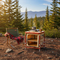 Foldable Camping Storage Table Multifunctional Camping Storage Cabinet Quick Setup Portable Culinary Setup for Barbecues