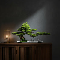 Artificial Evergreen Bonsai Zen Artificial Bonsai Tree Plant Tabletop Scenic for Living Room, Entryway