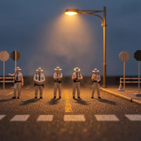 5 Pieces Hand-Painted Resin Police Figures White Hats Miniature Police Figures Tabletop Display Community Helper Figure