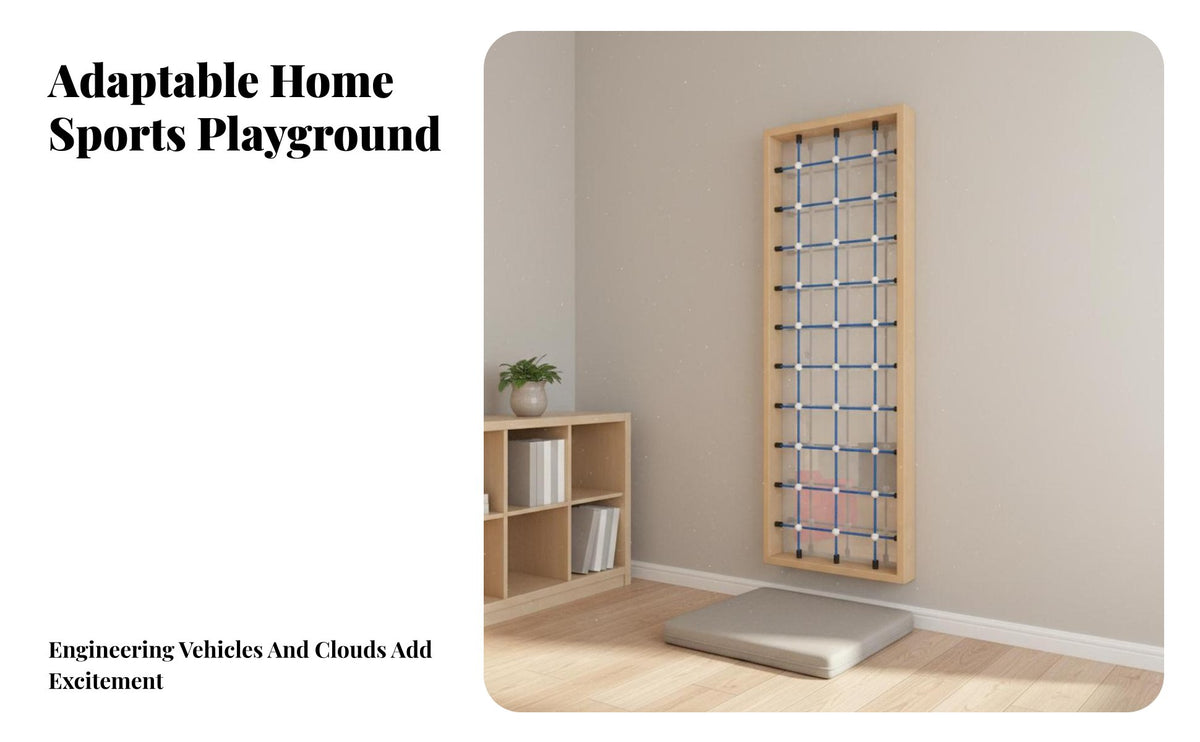 Indoor Climbing Wall Space-Saving Wall Design-Mounted Climbing Frame Promotes Physical Development Kids Home Playground for Parents, Playroom, Bedroom