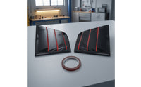 Rear Side Window Louver Cover Sporty Rear Side Window Louver Car Accessory Carbon-Fiber Look Glossy