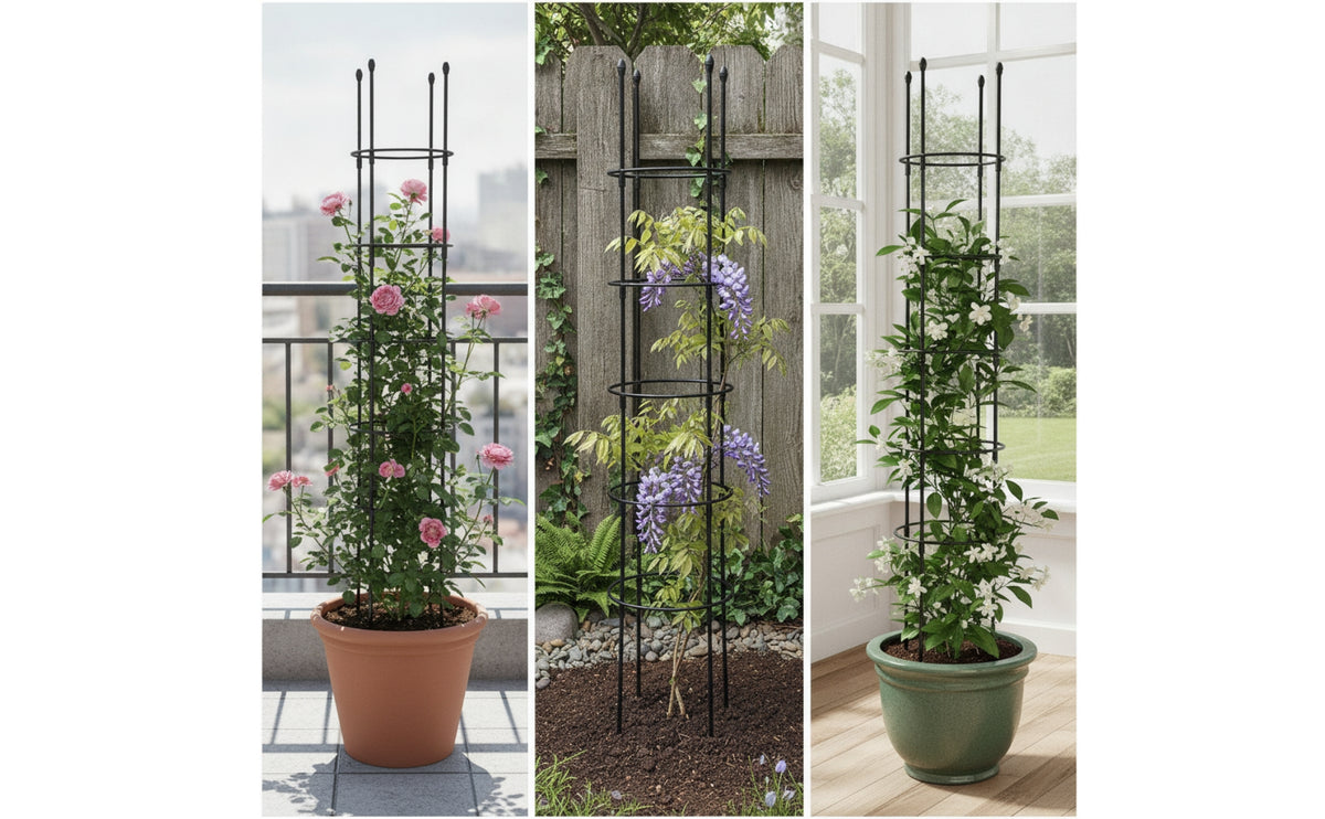 Plant Support Frame Sturdy Climbing Plant Trellis Garden Obelisk Weather-Resistant Tomato Support Sturdy for Gardeners