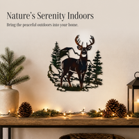 Forest Deer Metal Wall Decor for Garden & Bedroom
