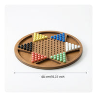 Tabletop Wooden Chinese Checkers Board Classic Marble Game Board with Storage Bag Sturdy Premium for Coffee Table