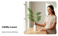 Faux Locust Leaf Branch Lifelike Appearance Artificial Acacia Leaf Stem Realistic Look Long Stem Decorative Branch for Homeowners, Living Room, Office