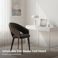 Italian Minimalist Design Curved Back Dining Chair Ergonomic Backrest Upholstered Dining Chair Sturdy Construction Metal Leg Armchair Versatile for Restaurant Owners, Hotel Managers, Interior Designers, Living Room, Cafe, Reception Area
