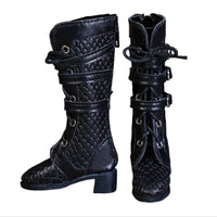 1/4 BJD Black Leather Boots Textured texture/4 Doll Boots for Photo Photography, Display, Collection