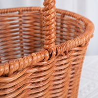 Rattan Basket, Laundry Basket, Woven Basket, Storage Basket, With Handle, Brown