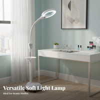 Eye Protection Esthetician Floor Lamp Flicker-Clear Esthetician Floor Lamp with Wheels Adjust Mable Brightness Gooseneck Beauty Task Light High-Power Magnification for Lash Technicians Artists, Salon, Medical Practice, Home, Art Studio