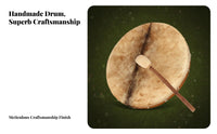 Shamanic Drum Spiritual Tool Round Shamanic Drum Artisanal Percussion Instrument for Musicians, Hobbyists, Meditation