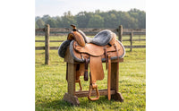 Western Saddle Pad Contoured Fleece Saddle Pad Secure Lightweight for Horse Riders, Trail Riding