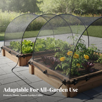 Lightweight Black Mesh Plant Cover with Clips Polyester Mesh Cover Folded Garden Protection Net Foldable for Patio