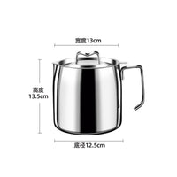 Leak-Proof-Leak-Proof-Preventing Spout Stainless Steel Oil Filter Pot Cooking Oil Keeper with Filter Large Capacity Grease Separator Pot Multi-Purpose