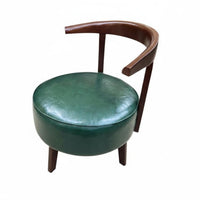 Soft Padded Seat Upholstered Round Pouf sturdy Wood Legs Round Pouf Ottoman Vintage design Low Stool Multi-Purpose for Children, Families, Entryway, Living Room, Bedroom, Nursery