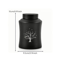 Urn with Tree of Life Pattern Long-Lasting Memorial Urn Vessel Cylindrical Decorative for Remembrance Altar, Home