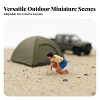 1:64 Scale Figure Photography Prop Miniature Camping Person Lifelike