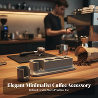 Portafilter Tamping Stand Sturdy ABS Material Espresso Tamping Station Espresso Tool Organizer Multi-Compartment Design for Cafe