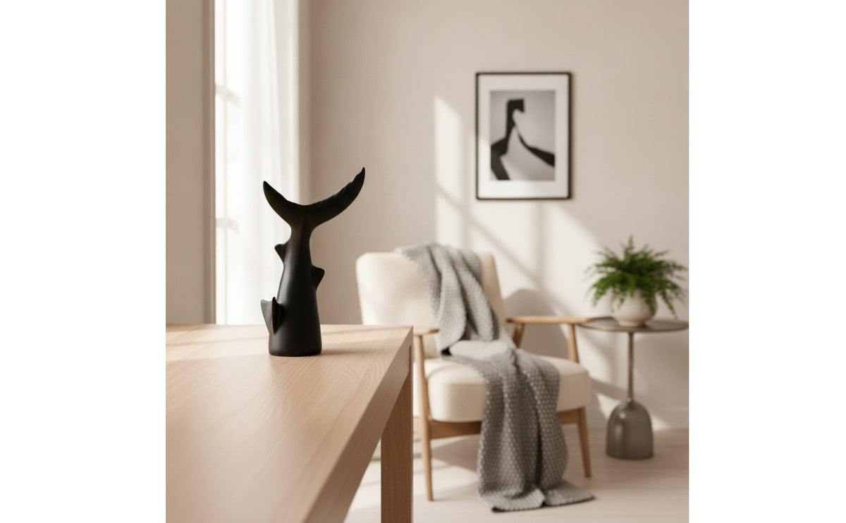 fishes Tail Sculpture Marine-Themed Abstract Sculpture Modern Statue for Art Collectors, Office Desk, Entryway Console
