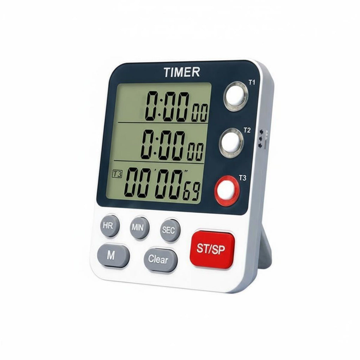 Adjustable Volume 3 Channel Digital Timer Memory Function Triple Display Timer Time Management Tool for Students