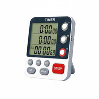 Adjustable Volume 3 Channel Digital Timer Memory Function Triple Display Timer Time Management Tool for Students