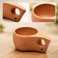 Wooden Drinking Cup with Handle Handmade Wooden Cup with Handle Non Lightweight for Campers, Camping, Outdoor
