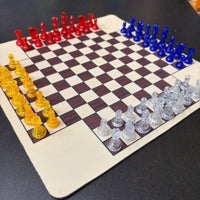 Chess Set 49 Mm King Height 4 people Chess Set Portable for  Tabletop