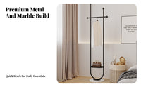 Space-Saving Floor Standing Coat Rack Easy Assembly Bedside Clothes Hanging Rack Light Luxury Design Liberate Standing Clothes Stand for Apartment Dwellers, Young Adults, Bedroom, Entryway, Cloakroom, Dorm Room