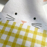 Easter Bunny Napkin Festive Design Plaid Easter Napkin Easy Cleanup Gingham Bunny Serviette for Families, Parents, Parties, Table Decoration, Picnics