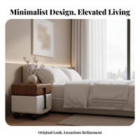 Modern design Rotating Cylinder End Table Minimalist Aesthetic Nightstand Space-Saving Design Bedroom Furniture Multi-Purpose for Apartment Dwellers, Homeowners, kid's Room, Small Spaces, Dormitory, not onice