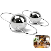 2-Piece Mixed Size Espresso Cooling Balls, Stainless Steel Coffee Chilling Balls, Food-Grade