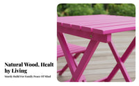 Solid Wood Wooden Folding Table Foldable Design Folding Side Table Easy Setup Bedside Nightstand Multi-Purpose for Apartment Dwellers, Homeowners, Outdoor, Camping, Balcony, Dorm Room