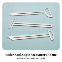 3 Pieces Multifunction Stainless Steel Ruler Set Printed Scale Curved Ruler Set Slim Flat Measuring Tool Silver-Colored