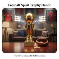 Electroplated Finish Global Championship Award Reproduction Collectible Souvenir Soccer Ball Award Realistic Simulation for Collectors, Kids