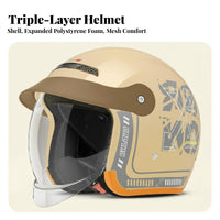 Stylish Design Electric Scooter Helmet with Visor Anti-Fog Lens All Season Moped Helmet Lightweight Safety Headwear Breathable Lining for Women, Commuters
