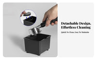Removable Bar Espresso Knock Box Non-Slip Base Coffee Knock Box Easy to Clean for Baristas, Cafe, Restaurant, Office Pantry