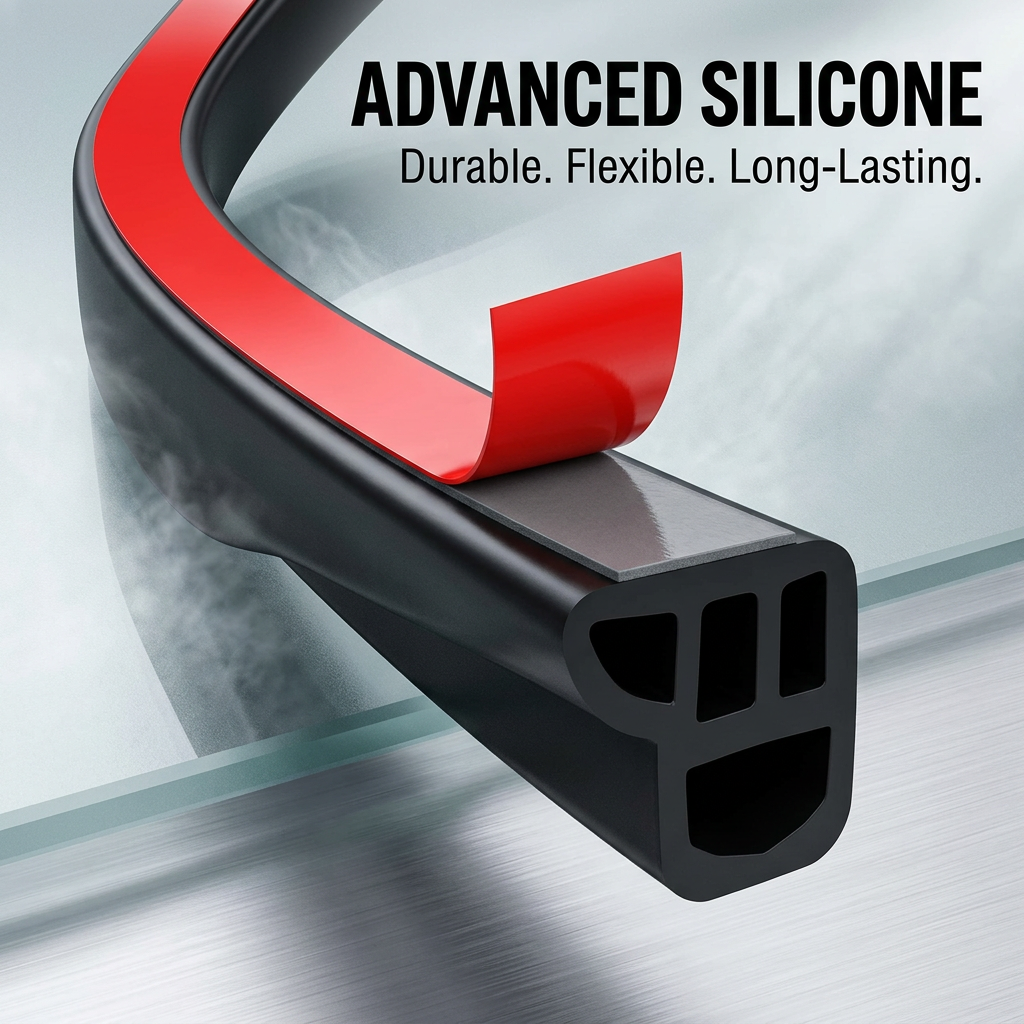 Universal Car Rubber Seal Strip, DIY Car Door Seal, Automotive Repair Door Seal, Double Layer Car Door Seal