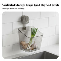 Suction Cup Storage Basket Drill Installation Wall Mounted Storage Bin Versatile Stackable Hanging Container for Washroom, Refrigerator