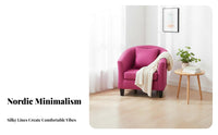 Nordic design space-efficient Upholstered Settee Minimalist Design Sofa Space-Saving Armchair High-Resilience Sponge pad for Apartment Dwellers, Business Owners, Homeowners, Living Room, Small Spaces, Bedroom, Reception Area