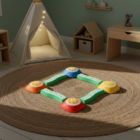 8 Pieces Balance Stepping Stones with Lights Musical Sensory Crossing Stones Active Coordination Toy for Young Children