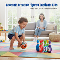 Kids Durable Bowling Set, PU Material, Interactive Toy, Parent-Child Game, Indoor Outdoor Sports