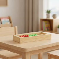 Wooden Abacus with Colored Beads Educational One Row Counting Frame Wooden Abacus Early Learning Math Toy Colorful for Children
