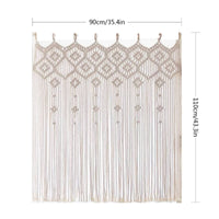 Boho Fringe Curtain Handmade Macrame Door Curtain Easy to Hang for Doorway