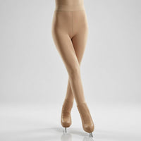 High Waistband Figure Skating Tights Opaque Fleece-Lined Skating Tights Reinforced Seams Sportswear Plain Finish for Children